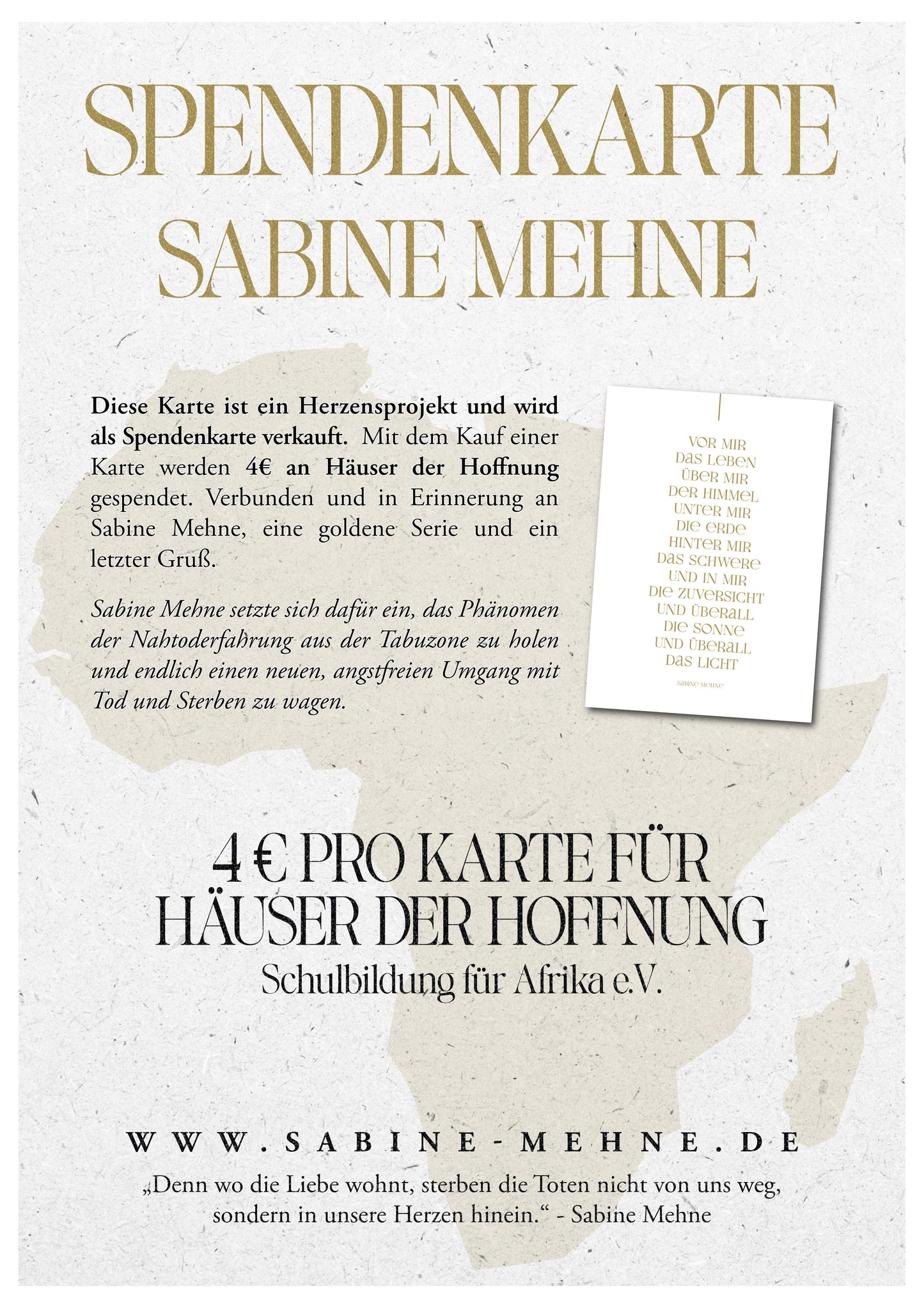 Postkarte Sabine Mehne Spenden