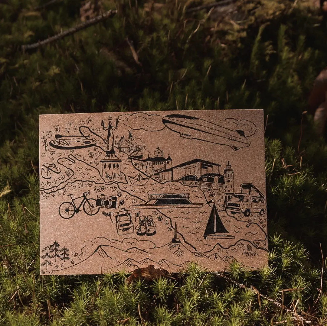 Postkarte Bodensee Kraftpapier - mayamond