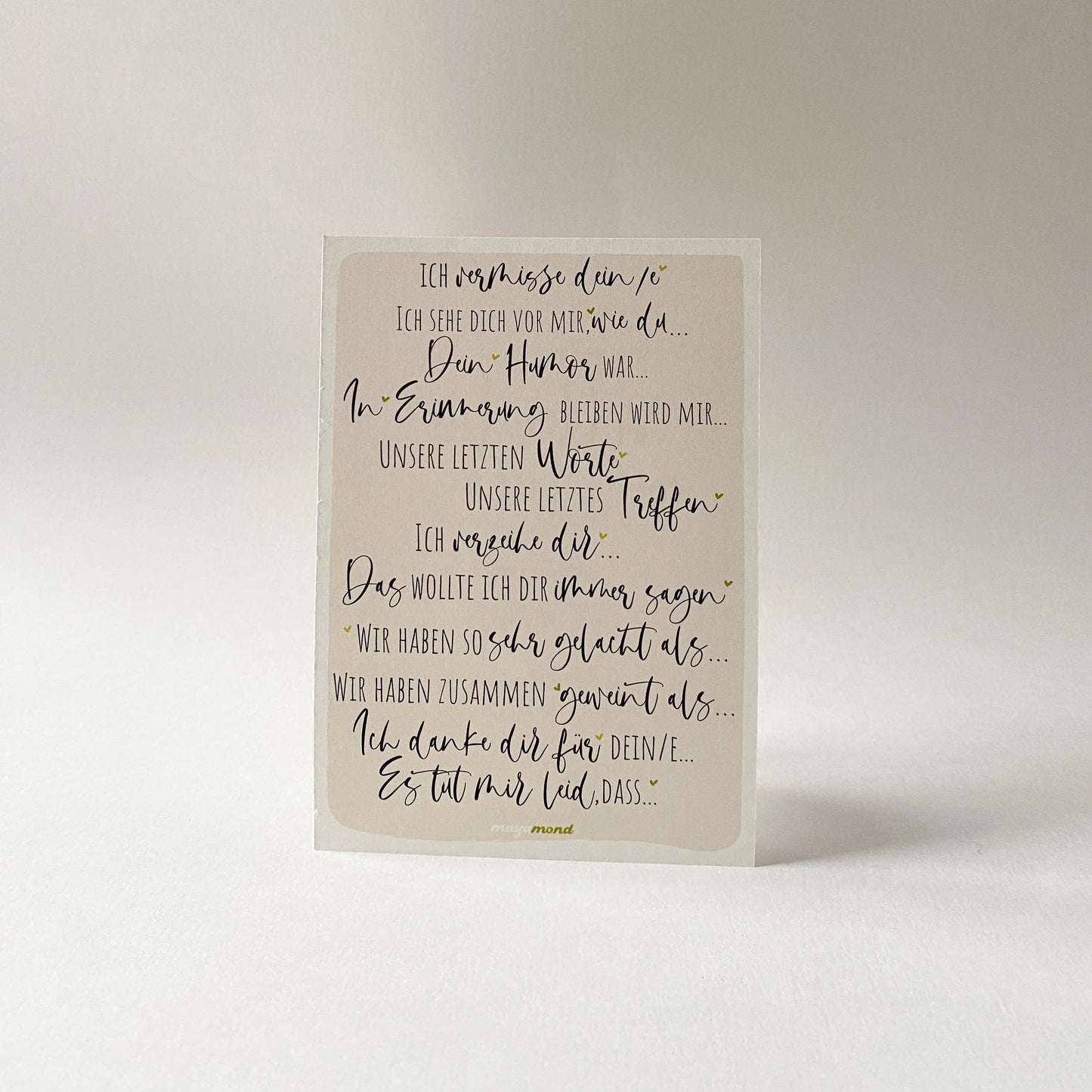 Trauergeschenk Set "12 Erinnerungen" Mein Shop
